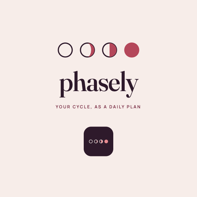 Phasely logo — your cycle, as a daily plan