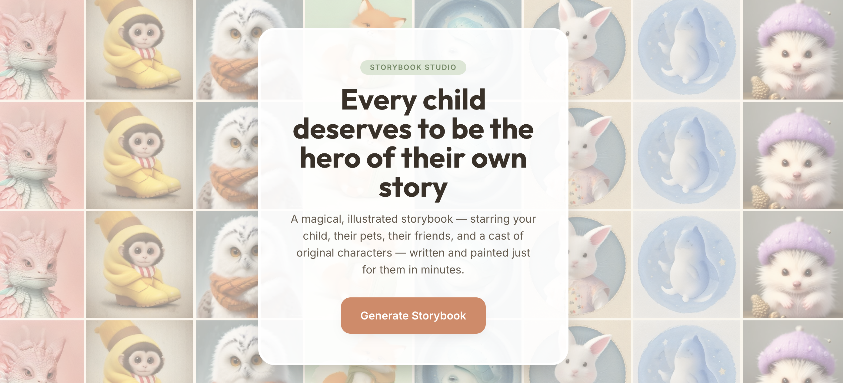 Tiny Tale Studio homepage — Every child deserves to be the hero of their own story